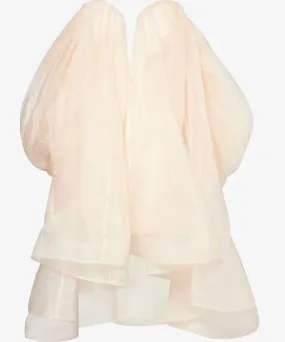 ZIMMERMANN Peach Crush Strapless Silk Organza Mini Dress